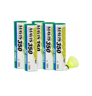 Bedmintonové košíky MAVIS 350 žlté plastové pomalá rýchlosť